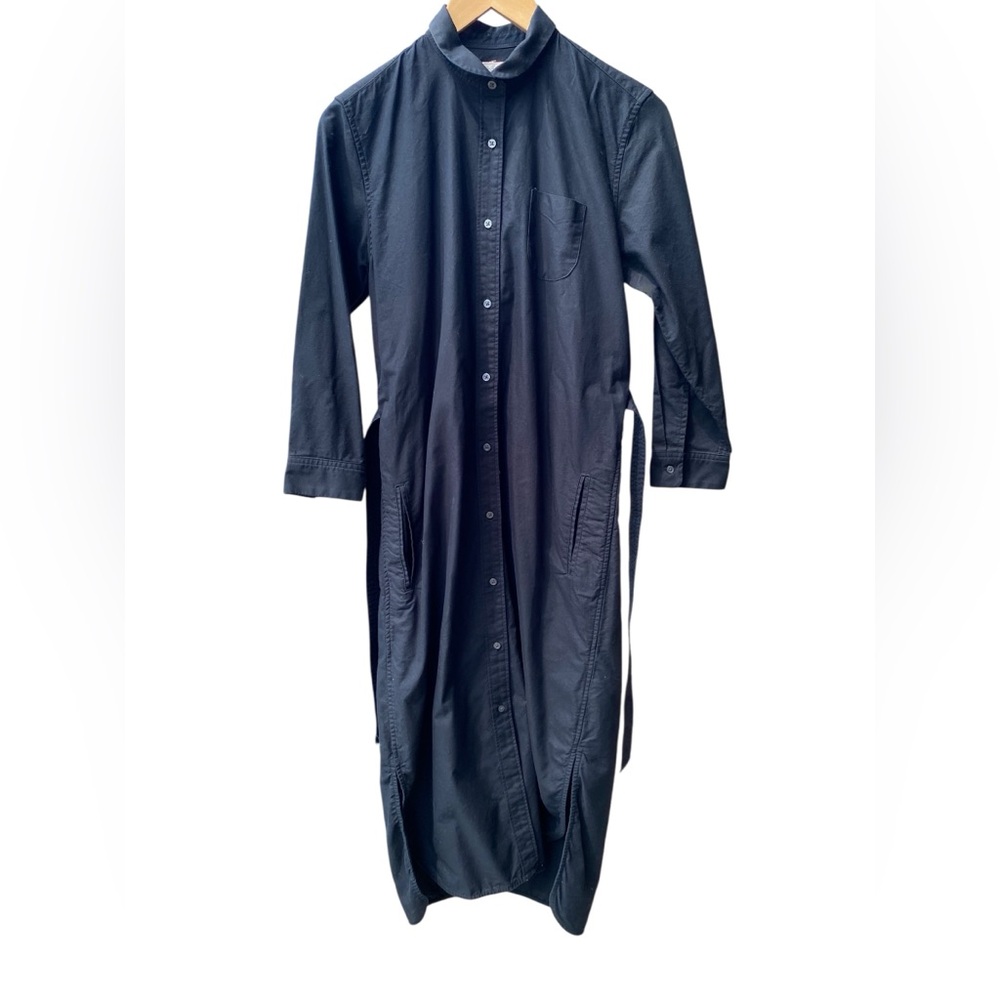 GAP NWOT 100% Organic Cotton Shirtdress W/Belt Black (2 loop Sz) Side Slit XS